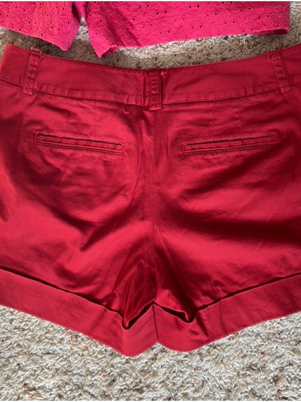 Whbm Women’s hot pink Eyelet and red Shorts size 6 - Picture 8 of 8